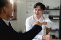 Business people showing Fist Bump after meeting partnership. Teamwork Concept. Royalty Free Stock Photo