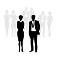 Business people silhouette. Black silhouettes business group separately. Royalty Free Stock Photo