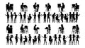 Business People Silhouette Set Vector. Male, Female. Group Outline. Person Shape.Professional Team. Formal Suit. Icon Royalty Free Stock Photo