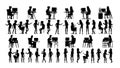 Business People Silhouette Set Vector. Man, Woman. Group Outline. Person Shape. Professional Team. Formal Suit Royalty Free Stock Photo