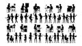 Business People Silhouette Set Vector. Man, Woman. Group Outline. Person Shape. Professional Team. Formal Suit. Male