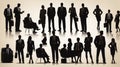 silhouettes Business people