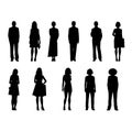 Business people silhouettes icon in black color. Vector template