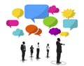 Business People Silhouettes Waiting Speech Bubbles Royalty Free Stock Photo