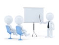 Business people sitting on presentation. Isolated. Contains clipping path