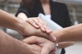 Business people stacking hands together. Successful and teamwork concept Royalty Free Stock Photo