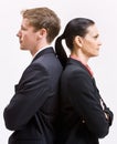 Business people standing back to back Royalty Free Stock Photo