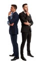 Business people standing back to back and thinking Royalty Free Stock Photo