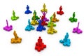 business people standing on the pieces of a puzzle Royalty Free Stock Photo