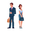 Business people, stylish mature man and woman