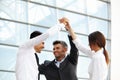 Business People. Successful Team Celebrating a Deal Royalty Free Stock Photo