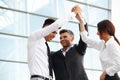 Business People. Successful Team Celebrating a Deal Royalty Free Stock Photo