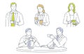 Business People Taking A Break. Flat Vector Illustration Set Isolated On A White Background. Royalty Free Stock Photo