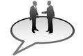 Business people talk communication speech bubble