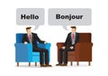 Business people talking in with different languages