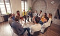 Business people talking at group meeting Royalty Free Stock Photo