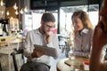 Business people talking and laughing together Royalty Free Stock Photo