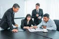 Business people team work while working in board room, design project, discussing ideas,discuss financial statistics together Royalty Free Stock Photo