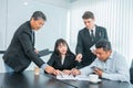 Business people team work while working in board room, design project, discussing ideas,discuss financial statistics together Royalty Free Stock Photo