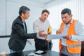 Business people team work while working in board room, design project, discussing ideas,discuss financial statistics together Royalty Free Stock Photo