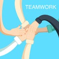 Business people teamwork concept with hands of coworkers