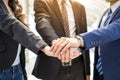 Business People teamwork stacking hands Royalty Free Stock Photo