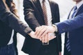 Business People teamwork stacking hands showing unity Royalty Free Stock Photo