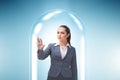 Business people trapped in transparent glass Royalty Free Stock Photo