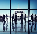 Business People Travel Handshake Airport Concept Royalty Free Stock Photo