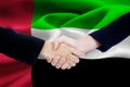 Business people with United Arab Emirates flag Royalty Free Stock Photo