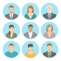 Business people vector flat avatars male and female Royalty Free Stock Photo