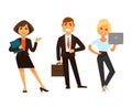 Business people vector icons of manager clerk and director