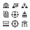 Business people - vector icons set. Teamwork leadership creative sign. Office emloyees symbol.  Graphic design elements. Royalty Free Stock Photo