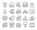 Business People Vector Line Icons Set. Editable Stroke, 64x64 Pixel Perfect. Royalty Free Stock Photo