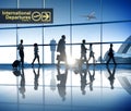 Business People Walking Airport Business Trip Travel Destination Royalty Free Stock Photo