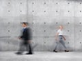 Business People Walking Blurred Motion Sparse Empty Concept