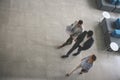 Business people walking in business building and having conversa Royalty Free Stock Photo