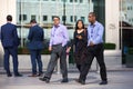 Business people walking on the Canary Wharf square. London, UK Royalty Free Stock Photo