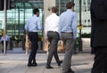 Business people walking on the Canary Wharf square. London, UK Royalty Free Stock Photo