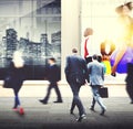 Business People Walking Commuter Travel Motion City Concept Royalty Free Stock Photo