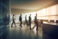 Business people walking in corporate office. generative AI Royalty Free Stock Photo