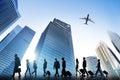Business People Walking Corporate Travel Airplane Concept Royalty Free Stock Photo