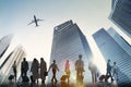 Business People Walking Corporate Travel Airplane Concept Royalty Free Stock Photo