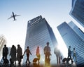 Business People Walking Corporate Travel Airplane Concept Royalty Free Stock Photo