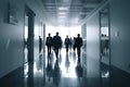 Business people walking in modern office building, crowd of corporate workers, generative AI Royalty Free Stock Photo