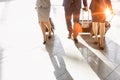Business people walking with their suitcase in airport Royalty Free Stock Photo