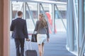 Business people walking together in the corridor at modern office building Royalty Free Stock Photo