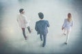 Business people walking trough business building and having con Royalty Free Stock Photo