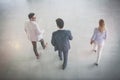 Business people walking trough business building and having con Royalty Free Stock Photo