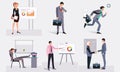 Business people at work, businessmen taking part at business meeting, conference, presentation vector Illustration on a